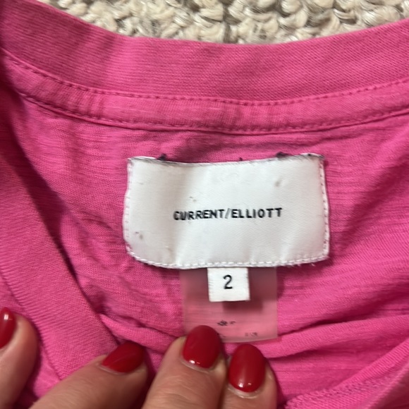 Ladies current and Elliot pink tee with gathering on shoulders - Picture 2 of 3